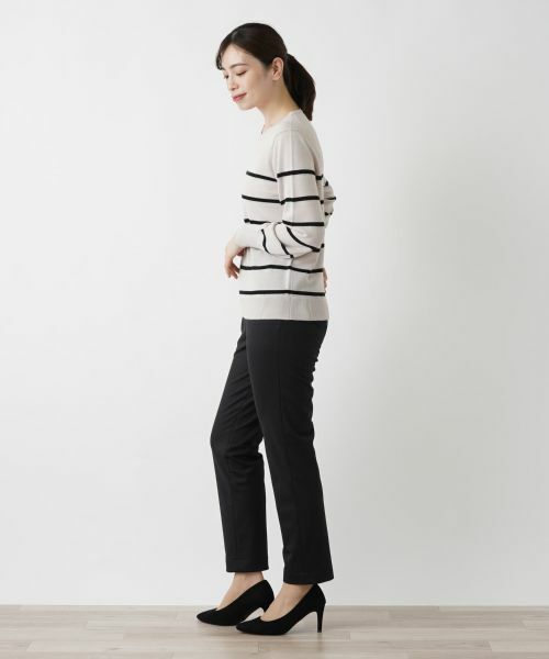 Leilian / レリアン ニット・セーター | ラメボーダークルーネックニット【Leilian WHITE LABEL】 | 詳細6