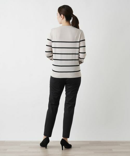 Leilian / レリアン ニット・セーター | ラメボーダークルーネックニット【Leilian WHITE LABEL】 | 詳細7