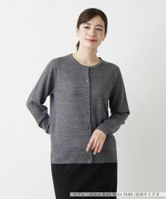 Leilian / レリアン カーディガン・ボレロ | ラメクルーネックカーディガン【Leilian WHITE LABEL】