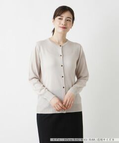 Leilian / レリアン カーディガン・ボレロ | ラメクルーネックカーディガン【Leilian WHITE LABEL】