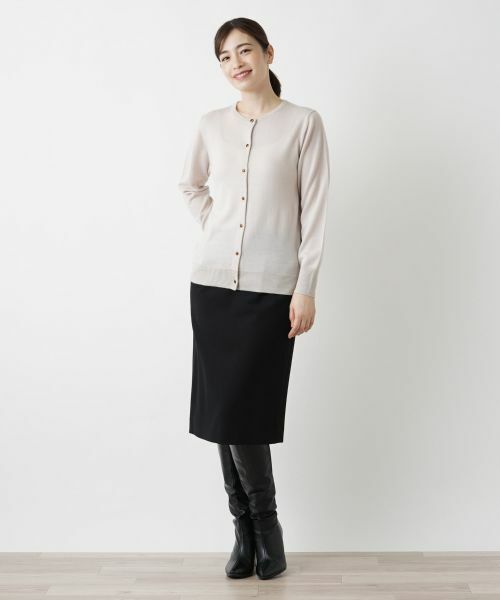 Leilian / レリアン カーディガン・ボレロ | ラメクルーネックカーディガン【Leilian WHITE LABEL】 | 詳細1