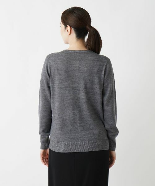 Leilian / レリアン カーディガン・ボレロ | ラメクルーネックカーディガン【Leilian WHITE LABEL】 | 詳細10