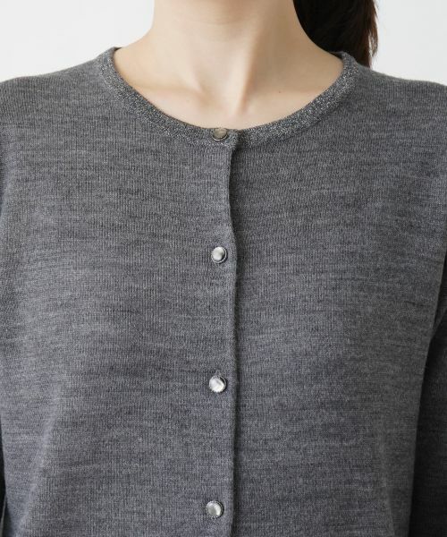 Leilian / レリアン カーディガン・ボレロ | ラメクルーネックカーディガン【Leilian WHITE LABEL】 | 詳細11