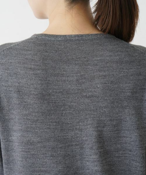 Leilian / レリアン カーディガン・ボレロ | ラメクルーネックカーディガン【Leilian WHITE LABEL】 | 詳細12