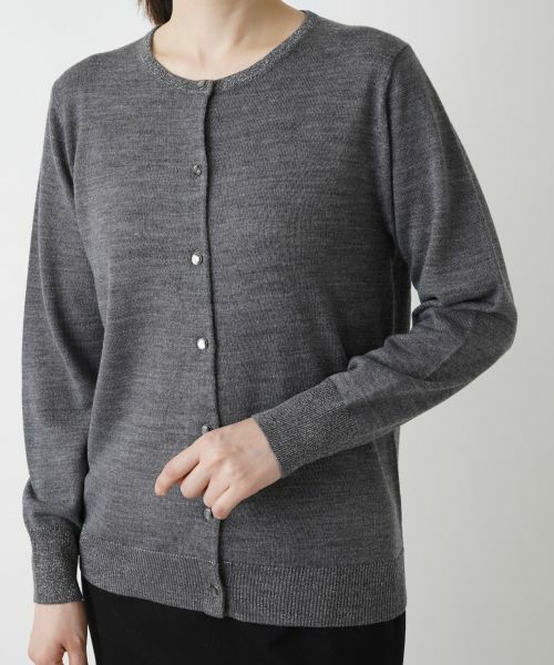 Leilian / レリアン カーディガン・ボレロ | ラメクルーネックカーディガン【Leilian WHITE LABEL】 | 詳細14