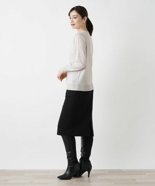 Leilian / レリアン カーディガン・ボレロ | ラメクルーネックカーディガン【Leilian WHITE LABEL】 | 詳細2