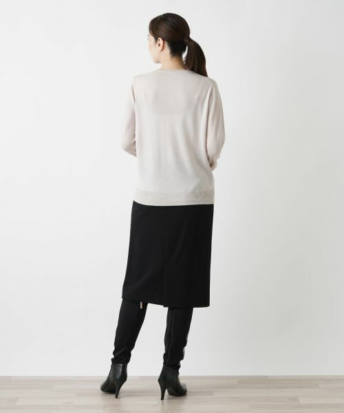 Leilian / レリアン カーディガン・ボレロ | ラメクルーネックカーディガン【Leilian WHITE LABEL】 | 詳細3