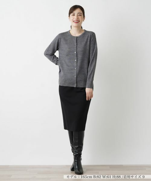 Leilian / レリアン カーディガン・ボレロ | ラメクルーネックカーディガン【Leilian WHITE LABEL】 | 詳細4