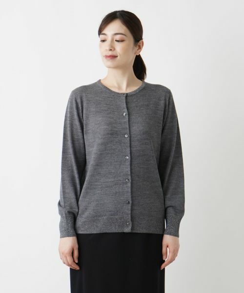 Leilian / レリアン カーディガン・ボレロ | ラメクルーネックカーディガン【Leilian WHITE LABEL】 | 詳細8