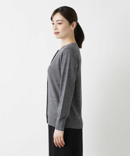 Leilian / レリアン カーディガン・ボレロ | ラメクルーネックカーディガン【Leilian WHITE LABEL】 | 詳細9