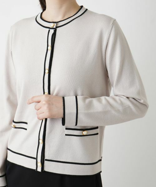 Leilian / レリアン カーディガン・ボレロ | ライントリムカーディガン【Leilian WHITE LABEL】 | 詳細14