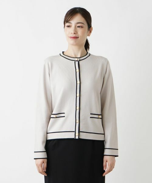 Leilian / レリアン カーディガン・ボレロ | ライントリムカーディガン【Leilian WHITE LABEL】 | 詳細8