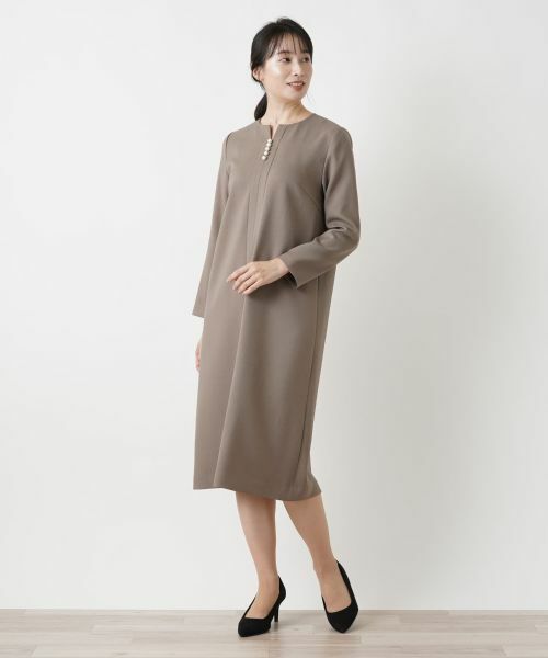 Leilian / レリアン ドレス | キーネックワンピース【Leilian WHITE LABEL】 | 詳細1