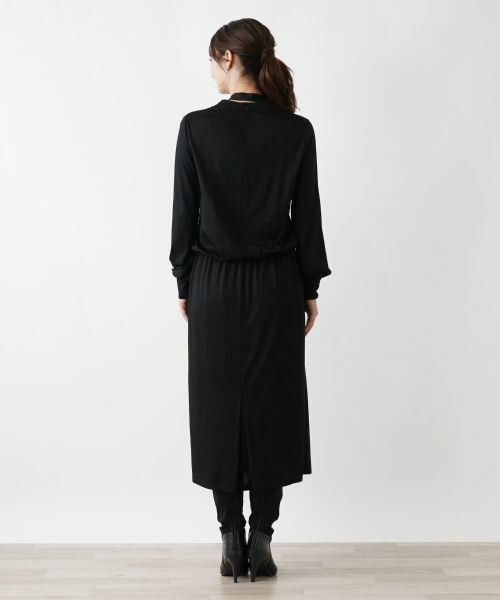 美品　レリアン　Leilian 17＋ ワンピース　黒 フレアワンピース【Leilian WHITE LABEL】|レリアン プラス