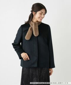 Leilian / レリアン その他アウター | ストール付きアルパカ混ノーカラーコート