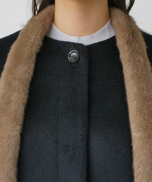 Leilian / レリアン その他アウター | ストール付きアルパカ混ノーカラーコート | 詳細11