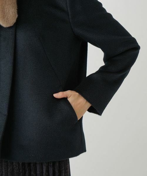Leilian / レリアン その他アウター | ストール付きアルパカ混ノーカラーコート | 詳細13