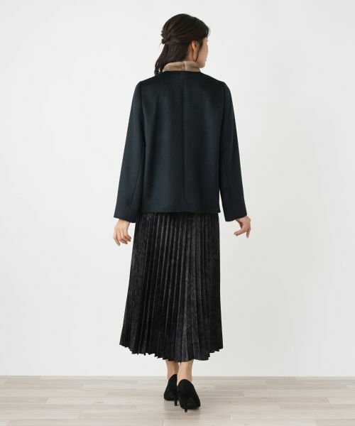 Leilian / レリアン その他アウター | ストール付きアルパカ混ノーカラーコート | 詳細3