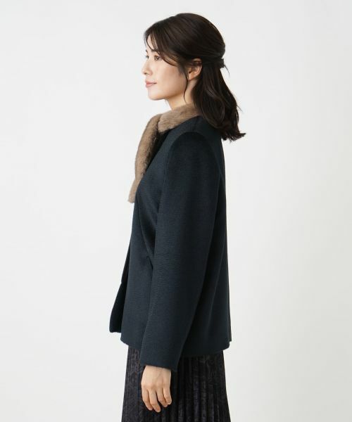 Leilian / レリアン その他アウター | ストール付きアルパカ混ノーカラーコート | 詳細5