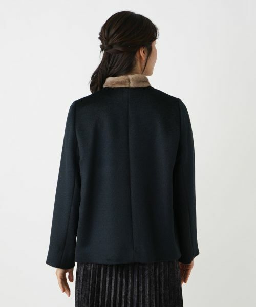 Leilian / レリアン その他アウター | ストール付きアルパカ混ノーカラーコート | 詳細6