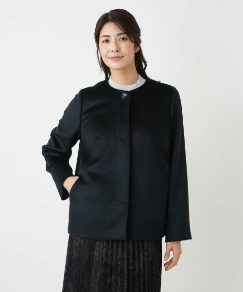 Leilian / レリアン その他アウター | ストール付きアルパカ混ノーカラーコート | 詳細7
