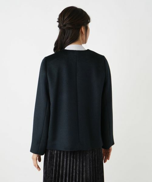 Leilian / レリアン その他アウター | ストール付きアルパカ混ノーカラーコート | 詳細8