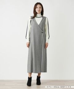 Leilian / レリアン ロング・マキシ丈ワンピース | 千鳥格子柄カシュクールジャンパースカート