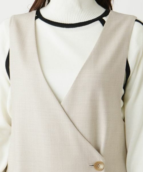 Leilian / レリアン ロング・マキシ丈ワンピース | 千鳥格子柄カシュクールジャンパースカート | 詳細12