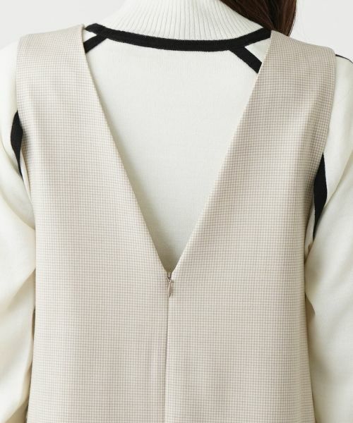 Leilian / レリアン ロング・マキシ丈ワンピース | 千鳥格子柄カシュクールジャンパースカート | 詳細13