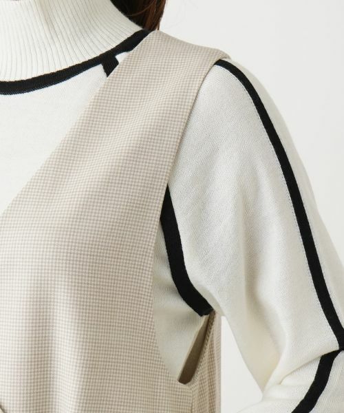 Leilian / レリアン ロング・マキシ丈ワンピース | 千鳥格子柄カシュクールジャンパースカート | 詳細15