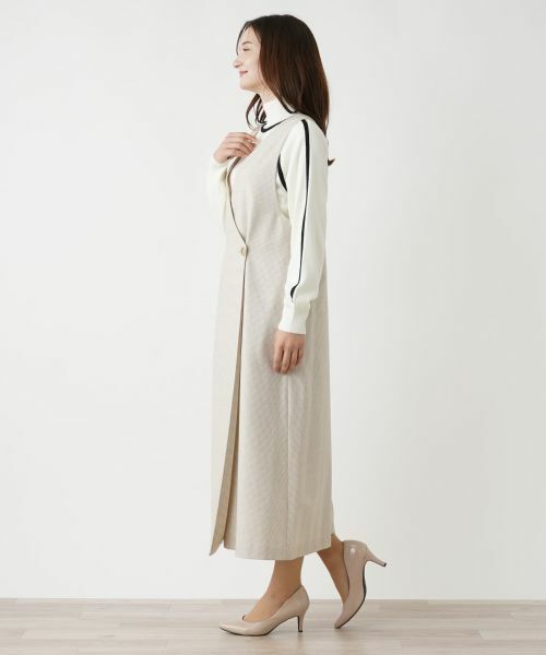 Leilian / レリアン ロング・マキシ丈ワンピース | 千鳥格子柄カシュクールジャンパースカート | 詳細7