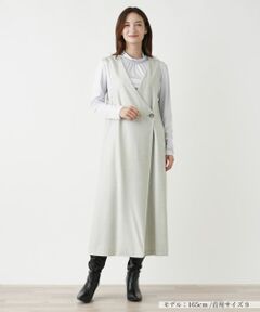 Leilian / レリアン ロング・マキシ丈ワンピース | カシュクールジャンパースカート