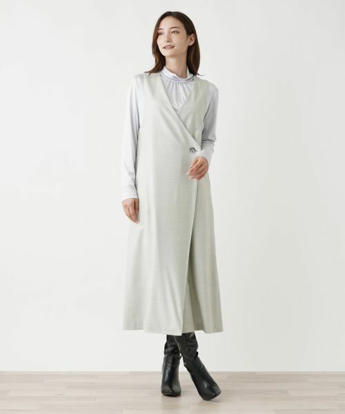 Leilian / レリアン ロング・マキシ丈ワンピース | カシュクールジャンパースカート | 詳細1