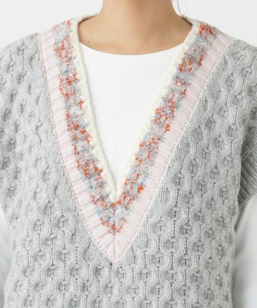 Leilian / レリアン テーラードジャケット | Vネックニットベスト | 詳細11