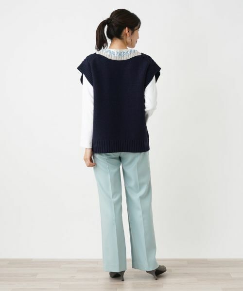 Leilian / レリアン テーラードジャケット | Vネックニットベスト | 詳細3