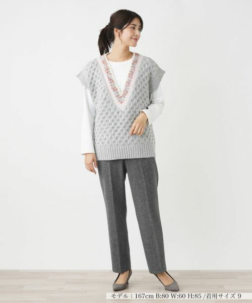 Leilian / レリアン テーラードジャケット | Vネックニットベスト | 詳細4