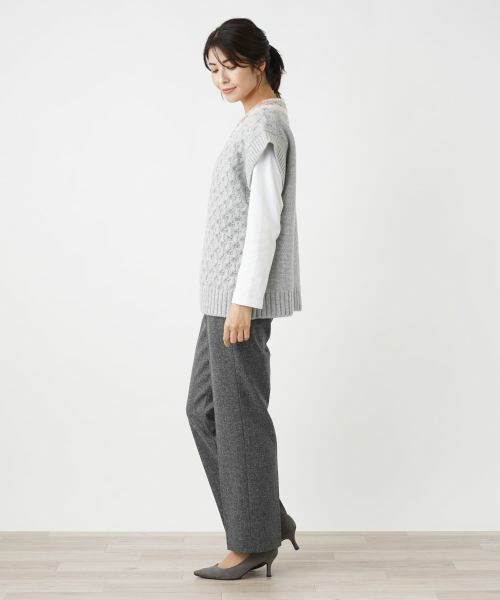 Leilian / レリアン テーラードジャケット | Vネックニットベスト | 詳細6