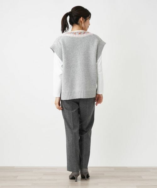 Leilian / レリアン テーラードジャケット | Vネックニットベスト | 詳細7