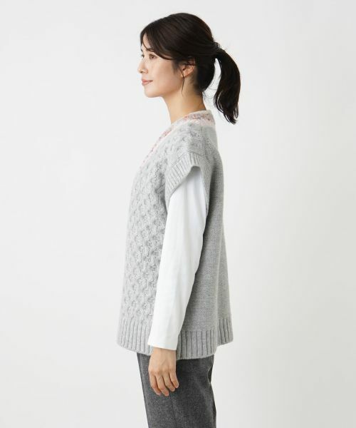 Leilian / レリアン テーラードジャケット | Vネックニットベスト | 詳細9