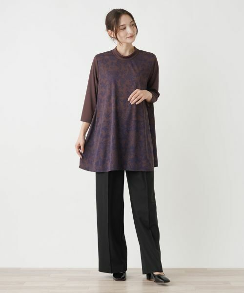 Leilian / レリアン カットソー | プリントモックネックチュニック | 詳細1