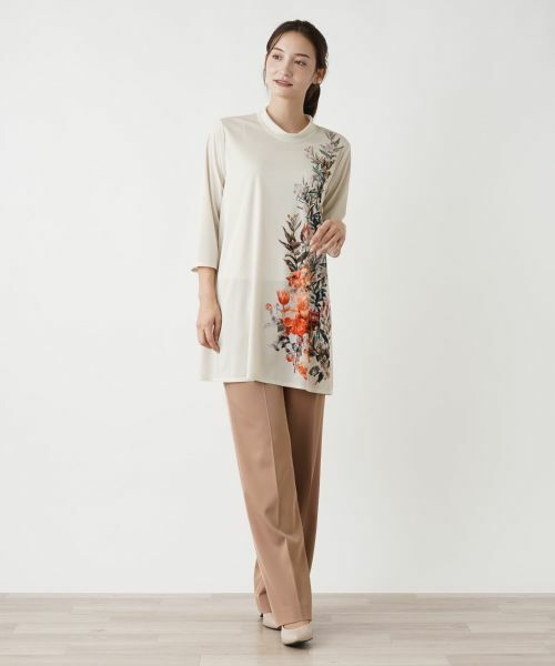 Leilian / レリアン カットソー | プリントモックネックチュニック | 詳細11