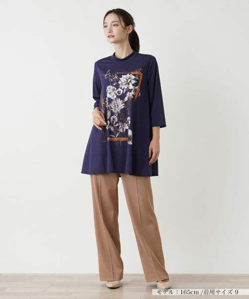 Leilian / レリアン カットソー | プリントモックネックチュニック | 詳細16