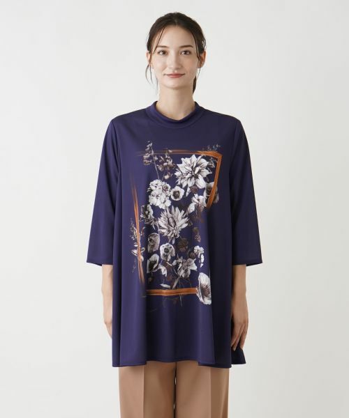 Leilian / レリアン カットソー | プリントモックネックチュニック | 詳細19