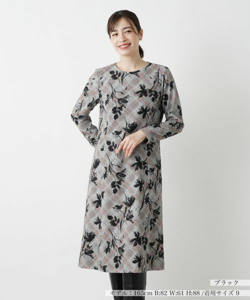 Leilian / レリアン ドレス | 洗えるストレッチフレアワンピース(ブラック)