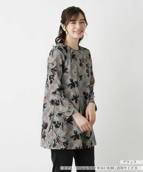 Leilian / レリアン シャツ・ブラウス | 洗えるきれいめチュニックブラウス(ブラック)