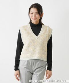 Leilian / レリアン テーラードジャケット | ツイードニットベスト