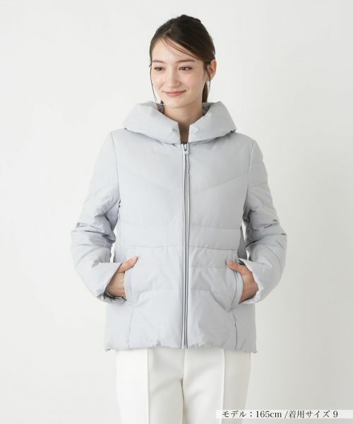 Leilian/レリアン ショールカラーダウンコート【Leilian WHITE LABEL】 ライトグレー 7(S) Leilian/レリアン ショールカラーダウンコート【Leilian WHITE LABEL】 ライトグレー 7(S)