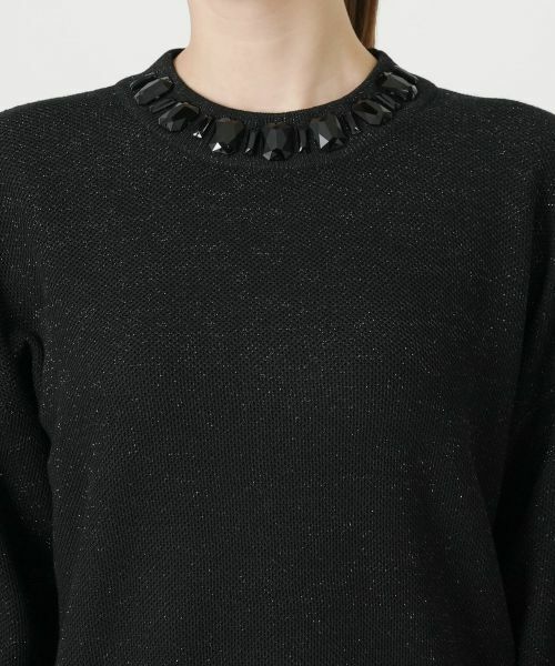 Leilian / レリアン ニット・セーター | ビジューネックラメニット【Leilian WHITE LABEL】 | 詳細12