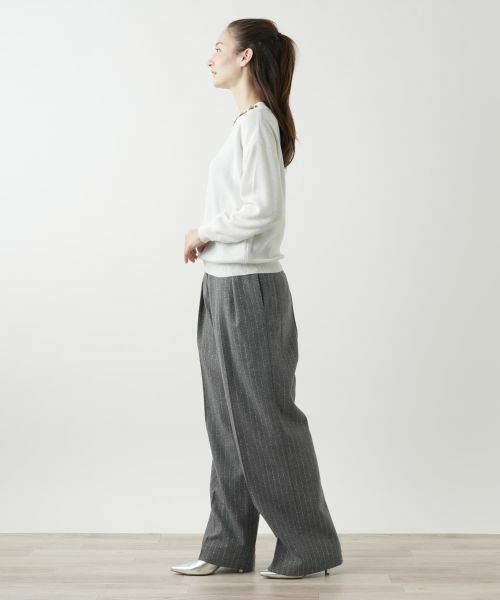 Leilian / レリアン ニット・セーター | ビジューネックラメニット【Leilian WHITE LABEL】 | 詳細2