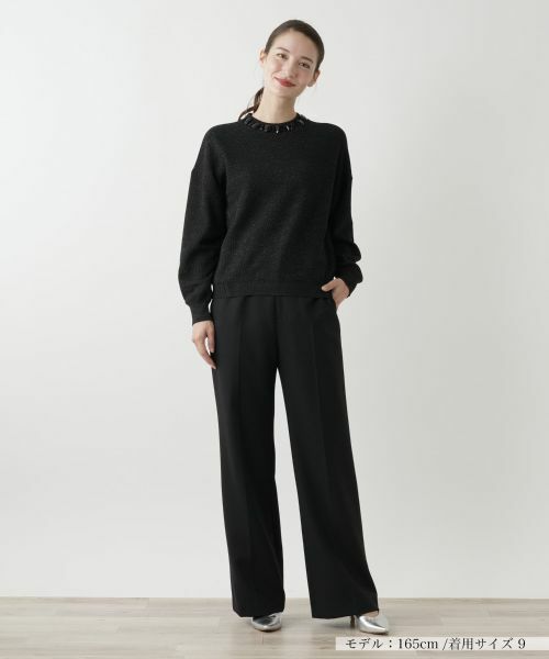 Leilian / レリアン ニット・セーター | ビジューネックラメニット【Leilian WHITE LABEL】 | 詳細6